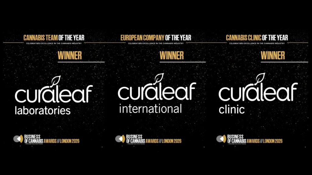 Curaleaf award winners banner featuring Cannabis Team of the Year